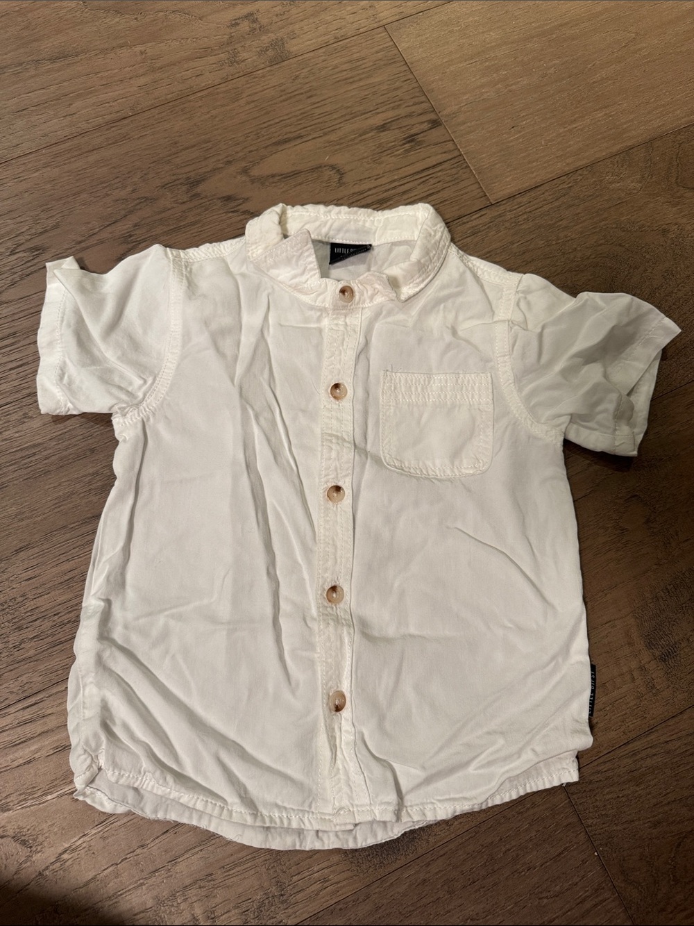 Little Bipsy White Short-Sleeve Button-Down Shirt
